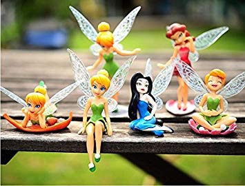 Tinker Bell Fairy PVC Collectible Figure Girl Toy Gift Set (6 Pcs)