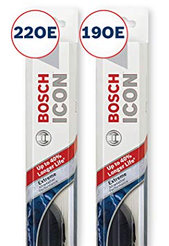 Bosch ICON Wiper Blades (Set of 2) Fits 2018-10 Jaguar XJ; 2015-09 XF; 2010-15 Mercedes-Benz GLK350 & More, Up to 40% Longer Life