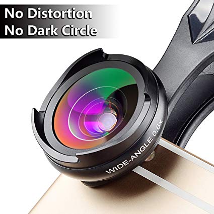 MIAO LAB Camera Lens Kit (No Distortion No Dark Circle) 0.6X Super Wide Angle Lens & Macro Lens Clip on 2 in 1 Cell Phone Lens for iPhone Samsung Sony and other Smart Phones