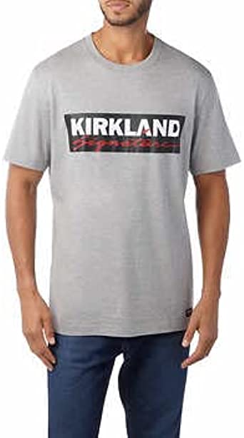 Kirkland Signature Unisex Logo T-Shirt Grey Men's M Ladies L