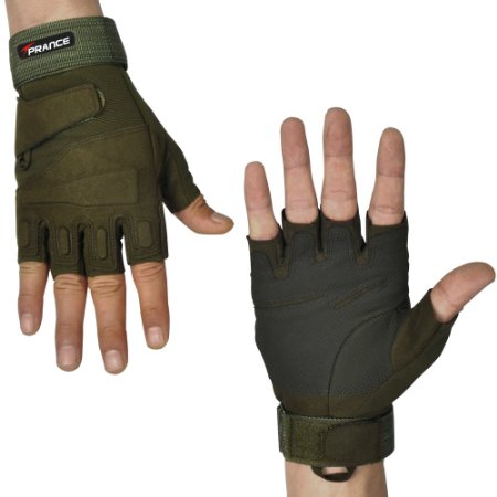 TPRANCE Tactical Gloves Full Finger Winter  Half Finger Adjustable Outdoor Reinforce Finger Joins Flexible Responsive SportFitnessBike