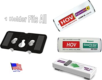 JL Safety EZ Pass-Mate Black, New Toll Pass Holder for Good to Go Flex Pass, HOV ExpressToll, & MnPASS Tag transponders. Tough, Compact. 4 Dual Lock Strips & 2 Alcohol Wipes Included. Made in USA