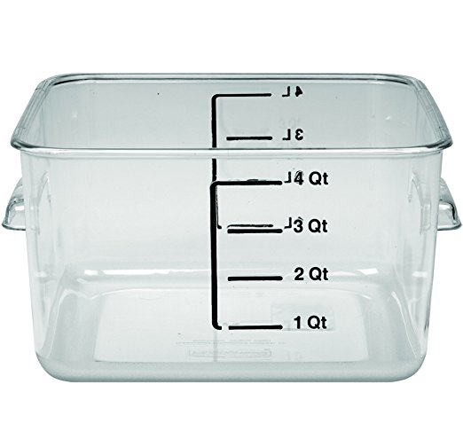 Rubbermaid Commercial FG630400CLR Polycarbonate 1 Gallon Space Saving Storage Container, Clear