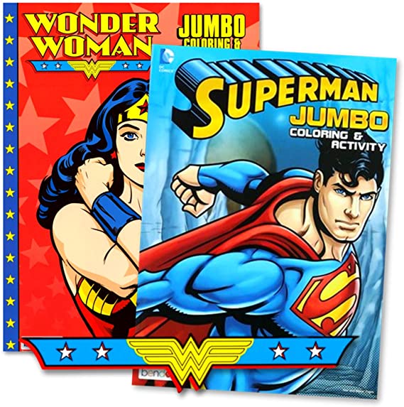 Justice League Super Hero Coloring Books Activity Set Bundle Featuring Wonder Woman & Superman