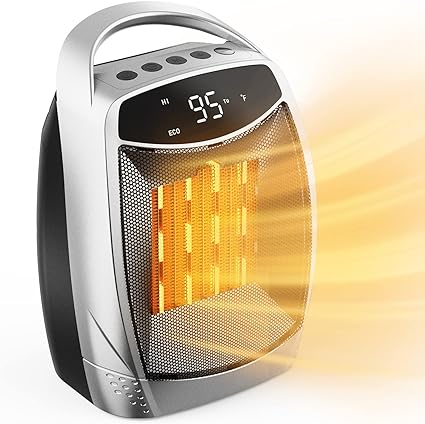 GiveBest Digital Space Heater, 1500W/750W Portable Fast Heating Electric Ceramic Heater with 4 Modes, Timer, Overheating & Tip-Over Protection, ETL Listed, Portable Heater for Indoor use,Bedroom,Desk