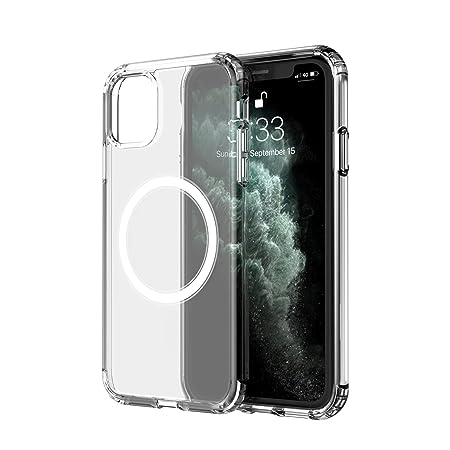 amCase Cellular Phone Case, Compatible with MagSafe, iPhone 11 Pro (5.8"), Support Wireless Charging and Magnetic Stand, Polycarbonate, Thermoplastic Polyurethane, Shock-Absorbent, Magnetic, Clear