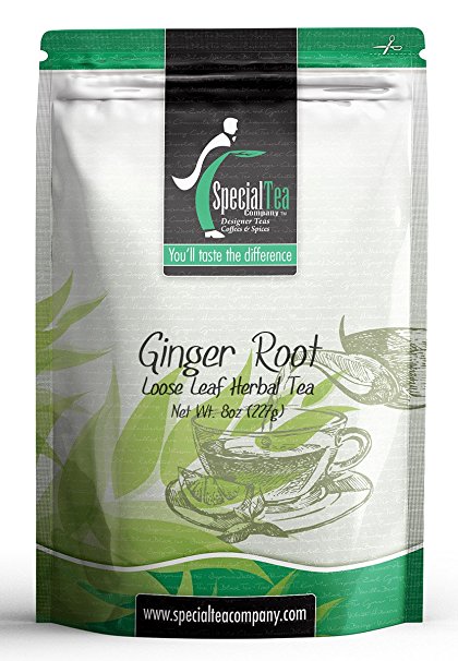 Special Tea Loose Organic Herbal Tea, Ginger Root,8 Ounce