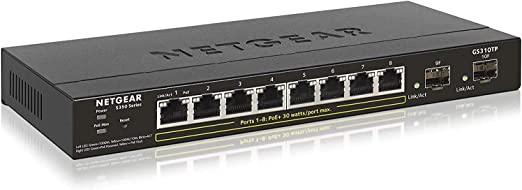 Netgear S350 Series 8 Port Gigabit POE with 2 SFP Switch