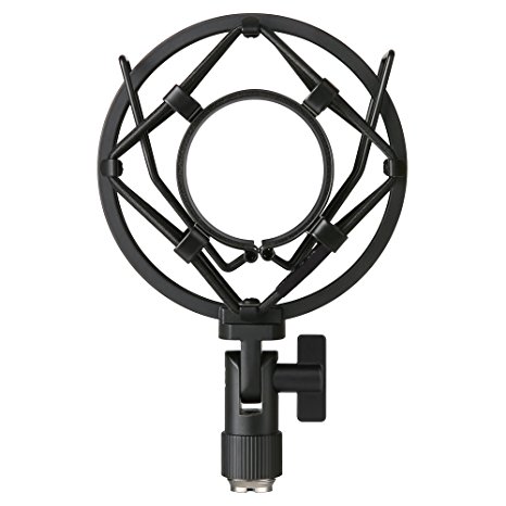 BC Master SM45 Universal Microphone Shock Mount Stand for Large Diameter Condenser Microphone, Mic Holder with Metal (Black)