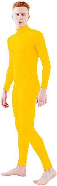 Ensnovo Adult Lycra Spandex Turtleneck Long Sleeve One Piece Unitard Bodysuit Dancewear