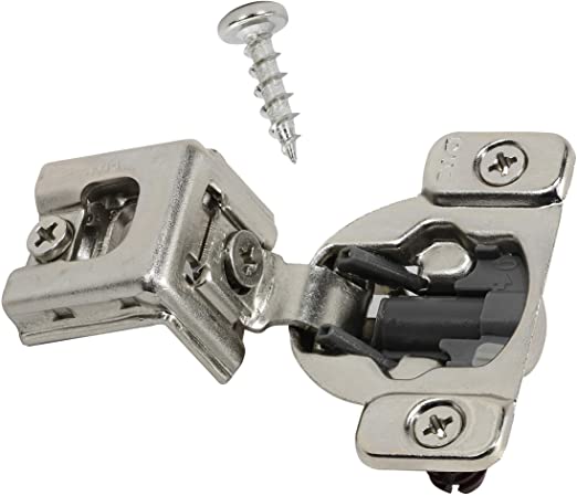 DTC 1-1/4" Overlay Soft Close 105 Degree 2 Cam Press in Face Frame Cabinet Hinge E8Q115NH (2 Pack)