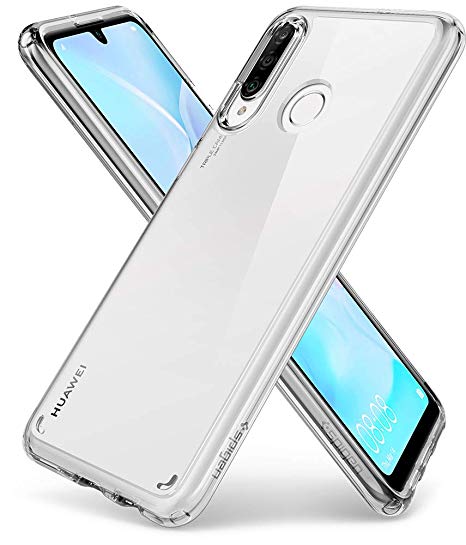 Spigen, Ultra Hybrid, Case Compatible for Huawei P30 Lite, Crystal Clear TPU Bumber Hard PC Back Dual Protection Phone Cover for Huawei P30 Lite Case