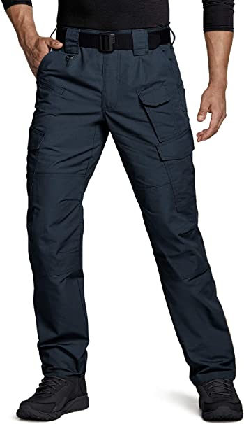 CQR Men's Tactical Pants, Water Repellent Ripstop Cargo Pants, Lightweight EDC Hiking Work Pants, Outdoor Apparel
