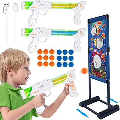 TIKTOK Shooting Games Toys for Boys Kids , Rechargeable Moving Target Shooting Toy with 2 Players , Christmas Stocking Stuffers Birthday Gifts for Kids Toddlers Age 6 7 8 10 13 Years Olds