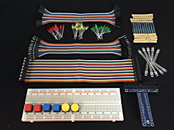 [Sintron] New 40-Pin T-Cobbler GPIO Extension Board Starter Kit with RGB LED Switch Push Button 830 Points Breadboard for Raspberry Pi 1 Models A  and B , Pi 2 Model B, Pi 3 Model B and Pi Zero
