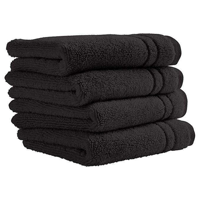 Rivet Quick-Dry Cotton Washcloth Set, 4-Pack, Graphite