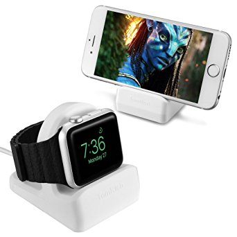 TomRich T90 Apple Watch Stand White with Nightstand Mode for Apple Watches Series 1/Series 2/42 mm/38 mm 2015/2016 All Models Integrated Cable Management