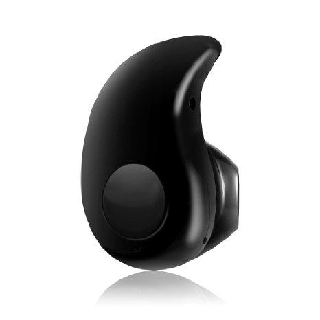 Ecandy Portable Ultra Small Mini In Ear - Stereo Wireless Bluetooth Earbuds Headset Earphone Headphones Built-in Microphone - Hands Free phone Call Listening Music for iPhone 6 Plus 4S5S5C iPad  iPod Samsung Galaxy S3 S4 S5 NOTE 3 Smartphone Tablets and Other Bluetooth Enabled Devices-Black