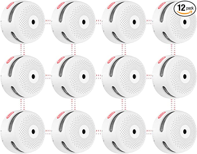 [Upgraded Version] X-Sense Wireless Interconnected Smoke Detector Fire Alarm with Over 820 feet Transmission Range, XS01-WR Link , 12-Pack