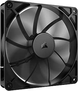 CORSAIR RS140 140mm PWM Fan – Daisy-Chain Connection – Low-Noise – Magnetic Dome Bearing – Single Pack – Black