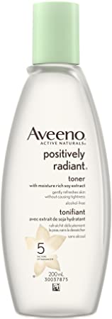 Aveeno Facial Toner, Positively Radiant Toner with Soy Extract for Dark Spots, 200 mL
