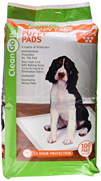 Clean Go Pet Super Absorb Puppy Pads,Anti-Microbial, Hold 5 Cups, Scented to Attract Puppies