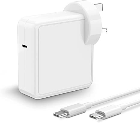 Mac Book Pro Charger 87W USB C Charger Fast Charging Power Adapter Compatible with Macbook Pro 15/13 Inch and Mac Book air 13 inch (2018/2019/2020) with 6.56FT Cable