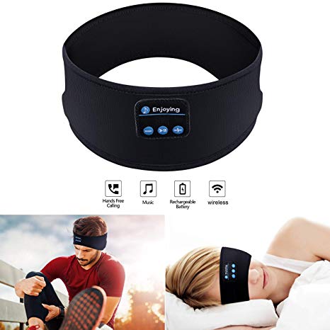 SKYEOL Bluetooth Headband Sleep Headphones, Wireless Bluetooth Sleeping Headband with Mic Built-in Stereo Speakers for Sleeping, Sports, Air Travel, Meditation and Relaxation