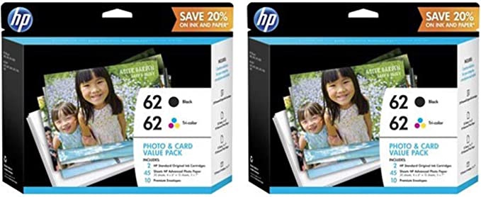 HP 62XL High Yield Ink Cartridge, Black & Tri-Color, 2-Count