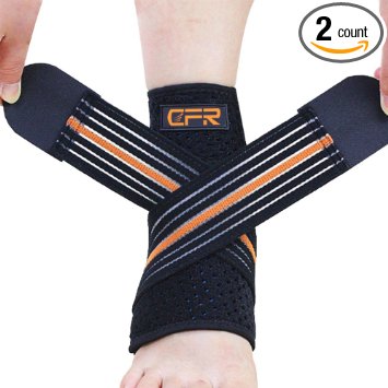 1 Pair Ankle Support Breathable Compression Ankle Braces for Running Basketball Ankle Sprain Men Women, One Size, Black