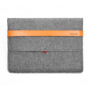 TOPHOME 13-13.3 Inch Felt Sleeve Case Cover Carrying Protective Bag with Pocket and Pouch for Apple MacBook /MacBook Air/MacBook Pro, Gray