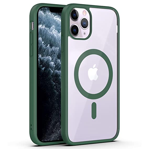 AmazonBasics Back Case Cover for iPhone 11 Pro | Compatible for iPhone 11 Pro Back Case Cover | Scratch-Resistant Back Case Cover | Forest Green