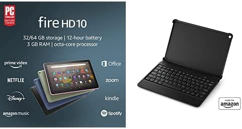 Fire HD 10 Tablet (64 GB, Black, Lockscreen Ad Supported)   Keyboard Case