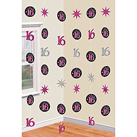 Celebrate Sweet 16 String Party Decorations - 6ct