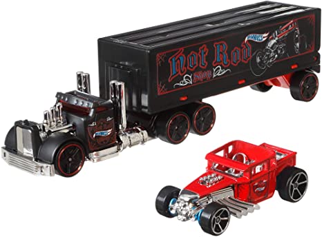 Hot Wheels Super Rigs, Transporter Vehicle with 1 Hot Wheels 1:64 Scale Car, Gift for Collectors & Kids Ages 3 Years Old & Up, styles may vary