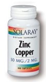 Solaray - Zinc Copper 50mg  2mg 100 capsules