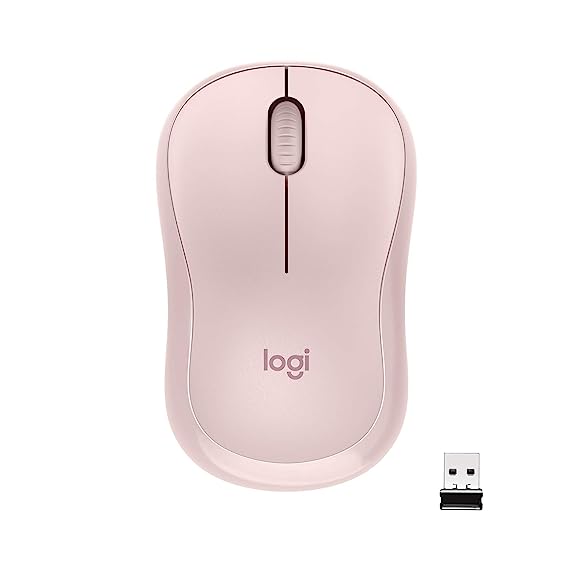 Logitech Silent M220 Buttons, 18-Month Battery Life, Ambidextrous PC/Mac/Laptop Wireless Optical Mouse, USB 2.0 - Rose