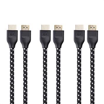 Cable Matters 3-Pack 48Gbps Ultra 8K HDMI Cable (Braided 8K HDMI Cable) with 8K 120Hz and HDR Support – 2m, 6.6 Feet