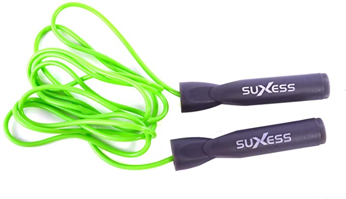 Suxess Adjustable Length Jump Rope for Fitness with Contoured Handles Home Exercise Fitness Training Gym Equipment
