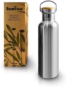 Bambaw Water Bottle | Stainless Steel Water Bottle | Eco Friendly Reusable Bottle | Leakproof and Plastic Free Metal Water Bottle| Eco Water Bottle