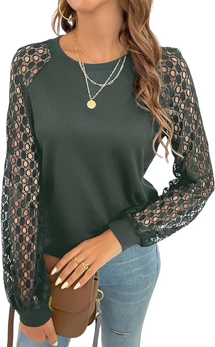 CUPSHE Women's Casual Mock Neck Blouse Rib Knit Tops Long Sleeve Shirts with Cutout Details