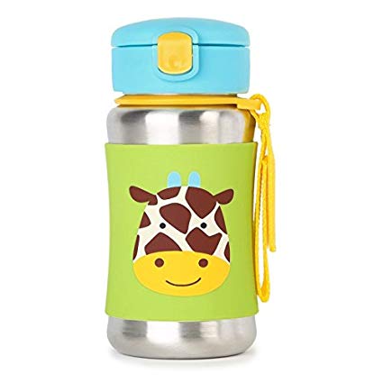 Kids Water Bottle With Straw, Stainless Steel Sippy Cup, Giraffe