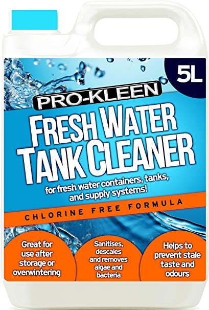 Pro-Kleen Fresh Water Tank Cleaner (5 Litres) - Sanitises, Descales, Removes Algae & Bacteria - Prevents Stale Taste & Odours