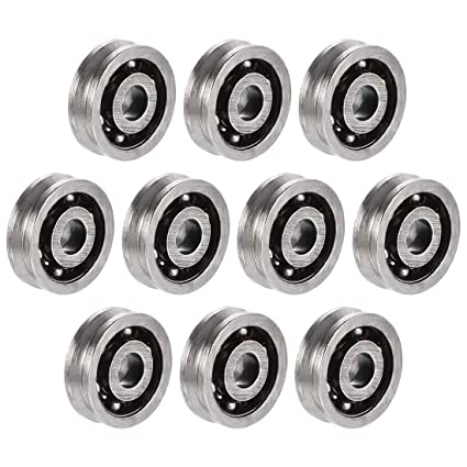 uxcell Miniature Deep V Groove Guide Ball Bearings 3x10x3mm (GCr15) Chrome Steel Bearings 10pcs