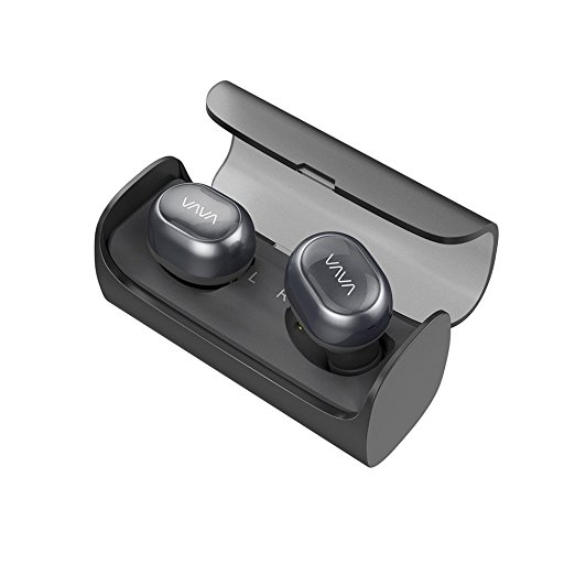 True Wireless Earbuds VAVA Bluetooth 4.1 Wire-Free In-Ear Headphones (12 Hours Playtime with the Portable Charging Case, 3 Sets of Ear Buds, Built-In Microphone)