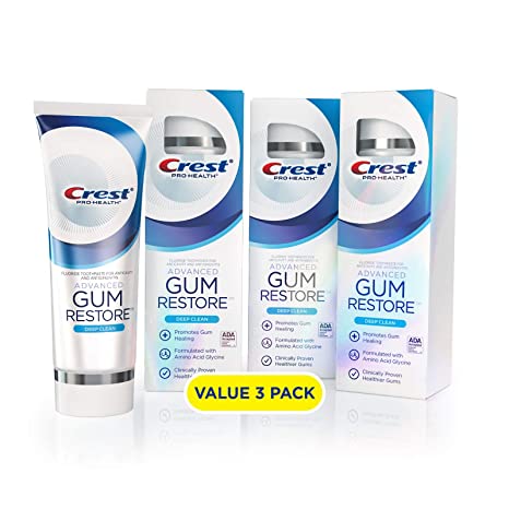 Crest Pro-Health Advanced Gum Restore Toothpaste, Deep Clean 3.7 Oz (Pack of 3)