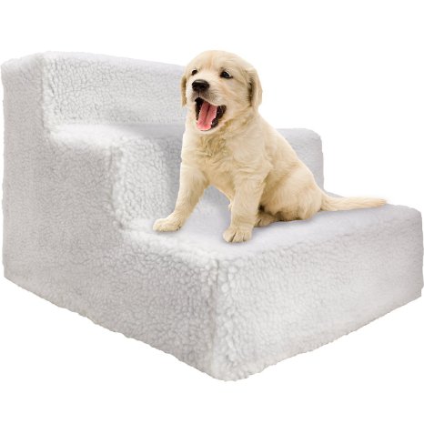 OxGord Pet Stairs to get on High Bed for Cat and Dog Steps at Home or Portable Travel Up to 70 lbs - Newly Designed 2016 Model