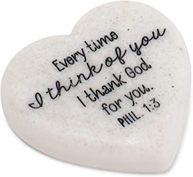 Lighthouse Christian Products Thank God for You Scripture Heart 2.25 x 2.25 Cast Stone Plaque