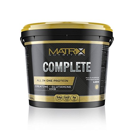 Matrix Nutrition Complete All In One Protein Powder Shake - L-Glutamine - HMB - Creatine Monohydrate. (Chocolate, 2.25KG)