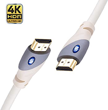 Monster HDMI Cable 4k Ultra HD 8ft with Ethernet - 60/120 Hz Refresh Speed - 18Gbps High Definition 1080p Video - Corrosion-Resistant 24k Gold Contacts